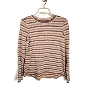 American Eagle Pullover Sweater Junior XS Stripes Soft & Sexy Plush Rust Cream